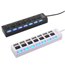 USB Hub 7 port Kettz KT-071B 2.0 Tip A Crni sa prekidačem i napajanjem